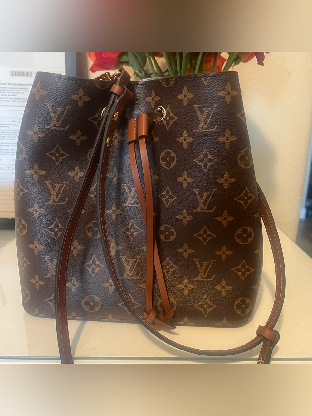 Louis Vuitton NéoNoé MM Monogram Caramel Style M44887 includes dust bag